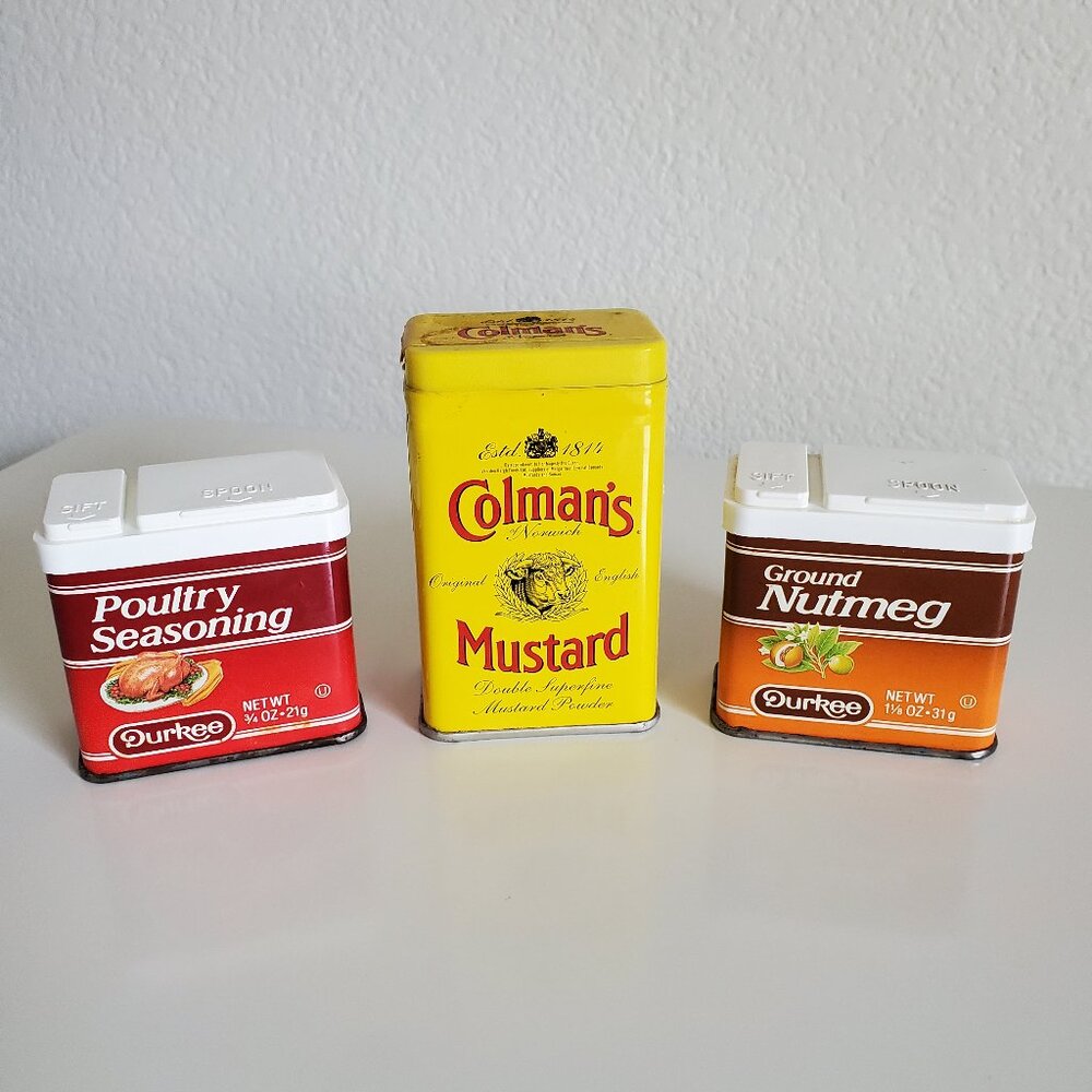 (Set of 3) Vintage Collectible Spice Tin Bundle Durkee Colman's